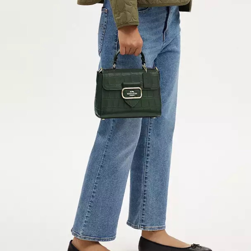 Coach Black Croc-Embossed Mini Bag - Picture 4 of 4